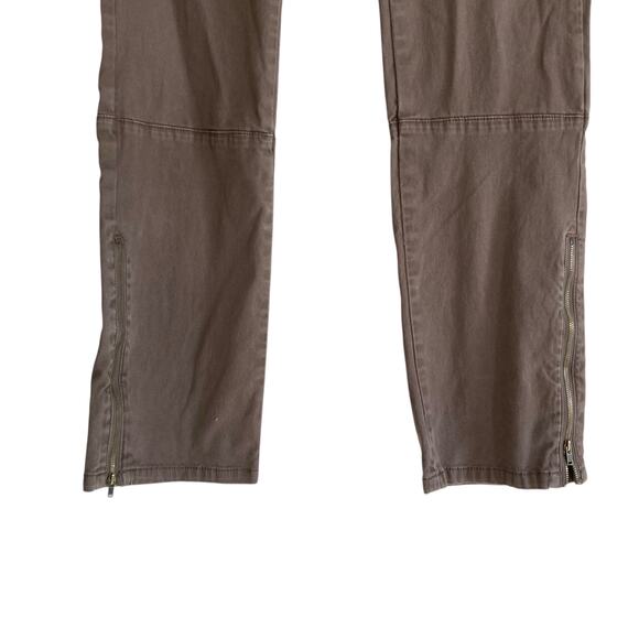 Anthropologie Daughters of Liberation Brown Zip Ankle Straight Cargo Pants Sz 34 - Picture 11 of 16